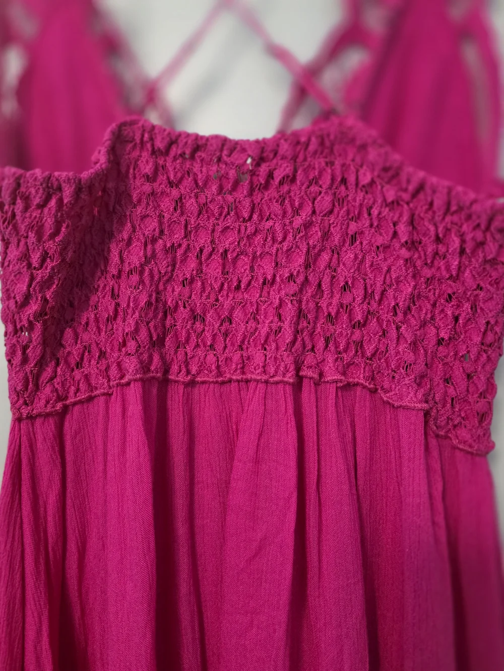 Free People  Pink Lace-Top Mini Dress